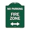 Signmission Fire Zone W/ Bidirectional Arrow, Green & White Aluminum Sign, 18" x 24", GW-1824-23969 A-DES-GW-1824-23969 - alternate 1